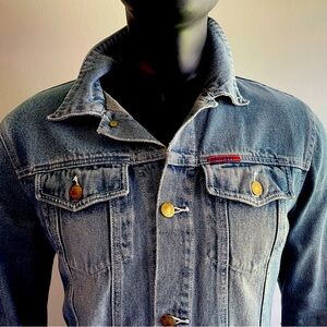 Stylish faded blue denim jacket